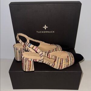 Tuckernuck Multi Tweed Tinsley Slingback Heels Size 9